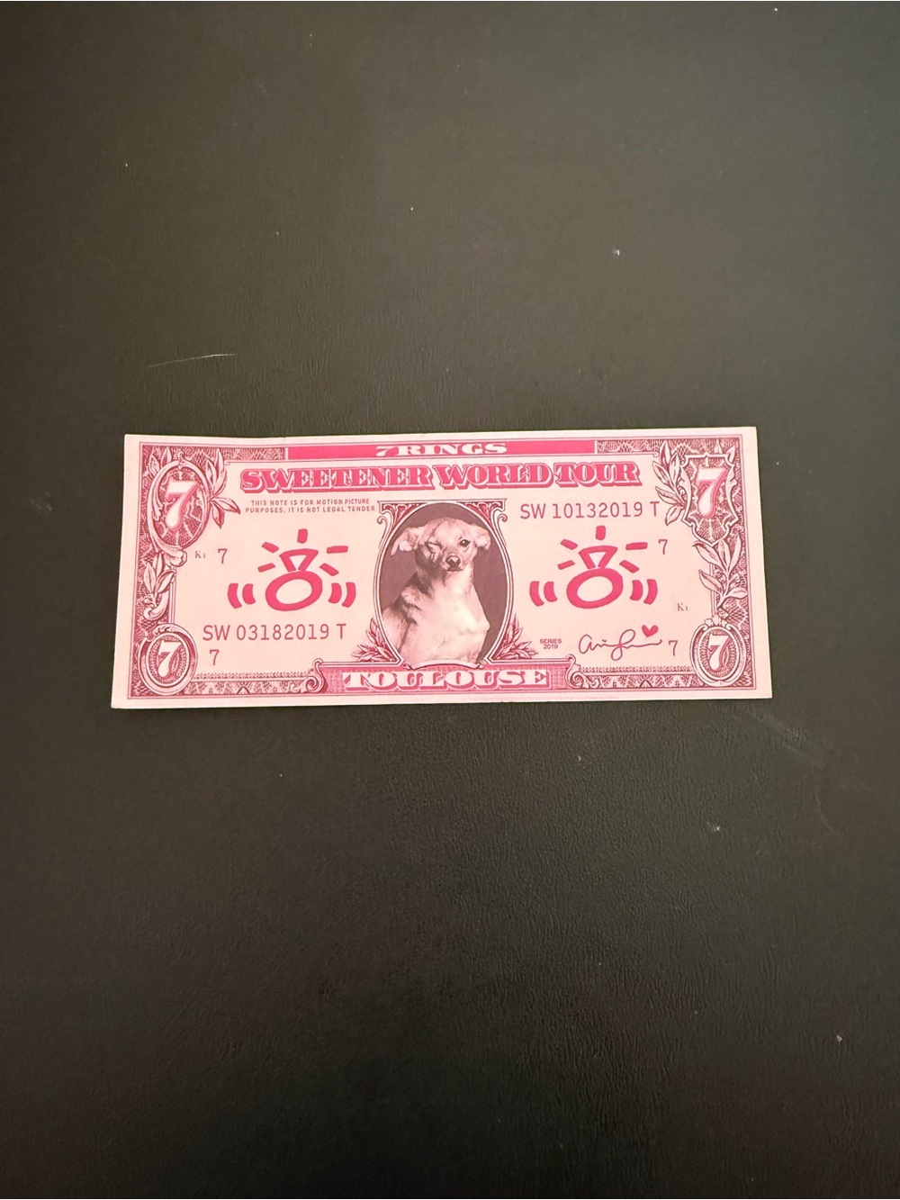Ariana Grande Pink Sweetener Tour Novelty Bill